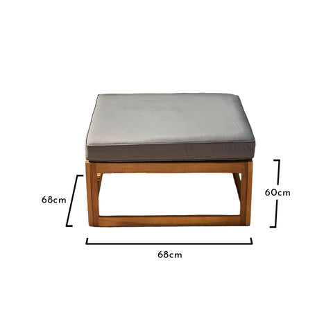 Sofá cama doble de madera para jardín Rowan