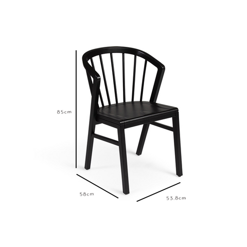 Sillas de comedor con husillo de madera negra