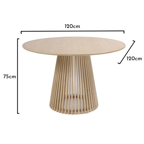 Conjunto de mesa de comedor Willow de 4 plazas en roble claro - Sillas de comedor Freya color avena con patas de roble claro - Laura James