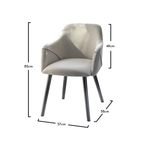 Fauteuils Freya - lot de 2 - avoine et noir