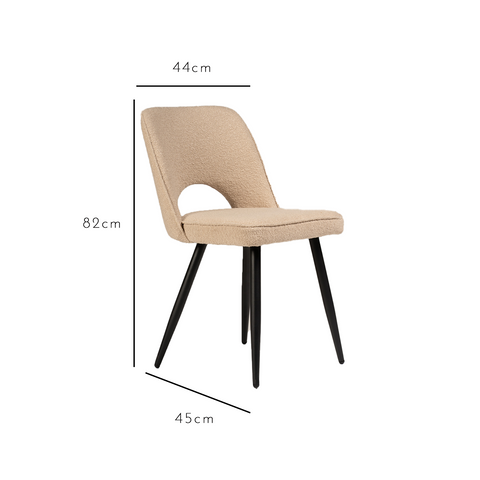 Silla de comedor Dolly Boucle - Juego de 2 - Laura James