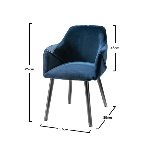 Sillones Freya - juego de 2 - azul y negro - Laura James