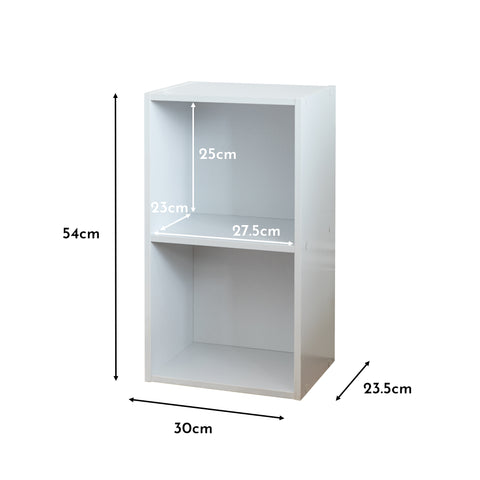 Librería blanca de 2 niveles