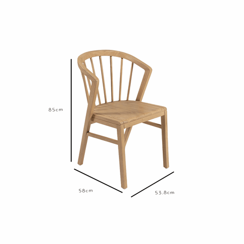 Silla de comedor con husillo de roble claro - Laura James