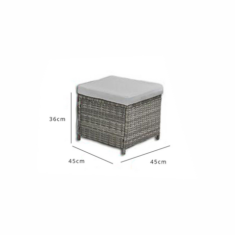 Conjunto de comedor exterior cúbico de ratán para 8 personas - Tablero de madera sintética tejida gris