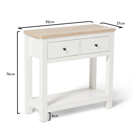 Consolle Bampton a 2 cassetti - Bianco alabastro - Laura James