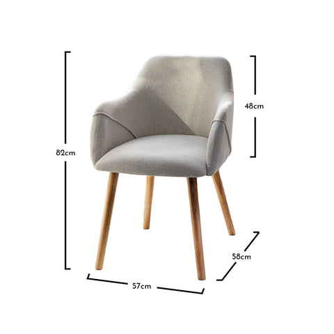 Sillones Freya - juego de 2 - color avena y madera oscura