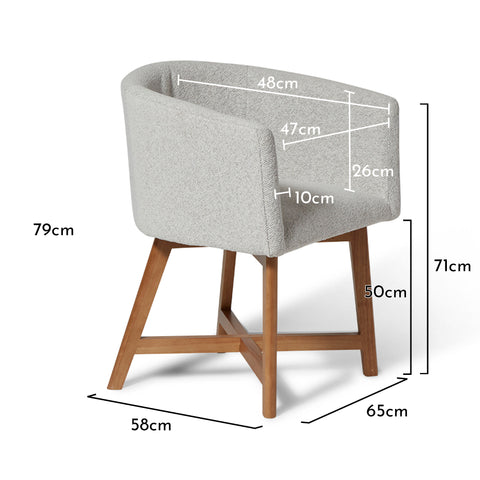 Silla de comedor Magnus - juego de 2 - gris paloma y roble