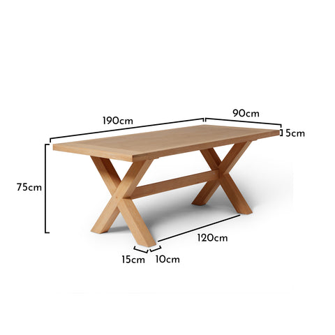 Charlote Pale Oak Farmhouse-eettafel - Laura James