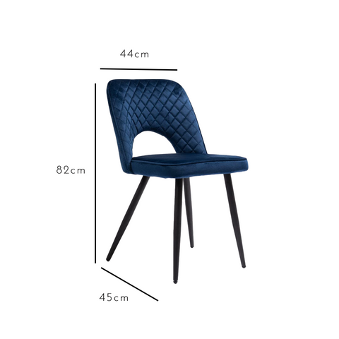 Sedia da pranzo Hope - Set di 2 - Blu scuro