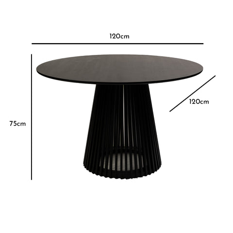 Mesa de comedor Willow negra japonesa