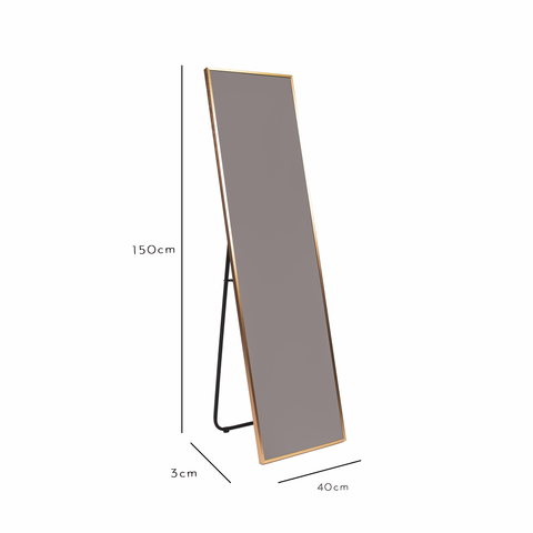 Miroir sur pied - grand - doré