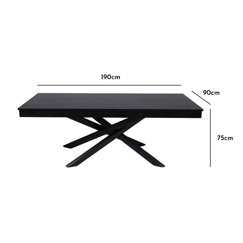 Mesa de comedor Amelia de madera negra