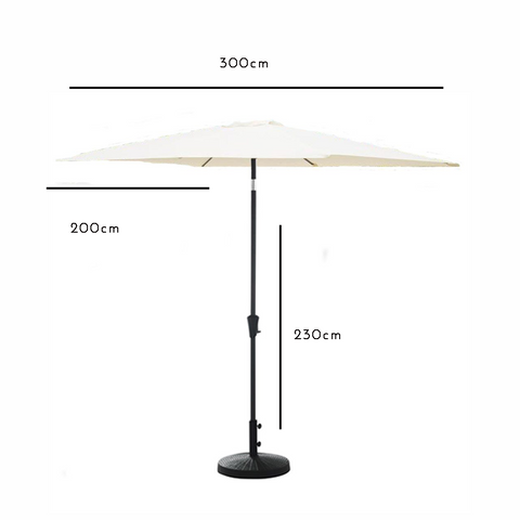 Ashby 6-Sitzer Essgruppe aus Holz mit cremefarbenem Sonnenschirm – 150 cm – Laura James