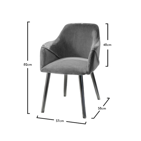 Sillones Freya - juego de 2 - gris y negro