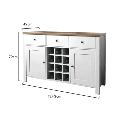 Bampton White Wine Rack Dressoir - Laura James