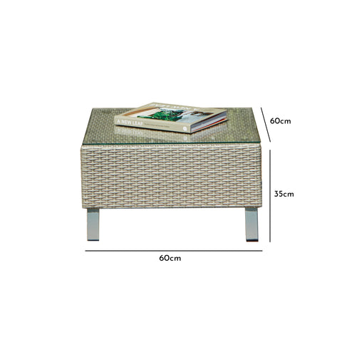 Mesa de centro Aria de ratán gris
