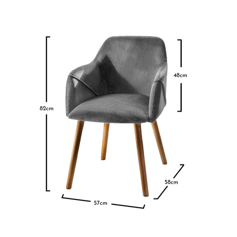 Sillones Freya - juego de 2 - madera gris y oscura