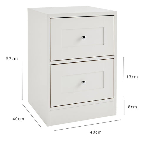 Comodino bianco in stile Stevie Shaker - Laura James