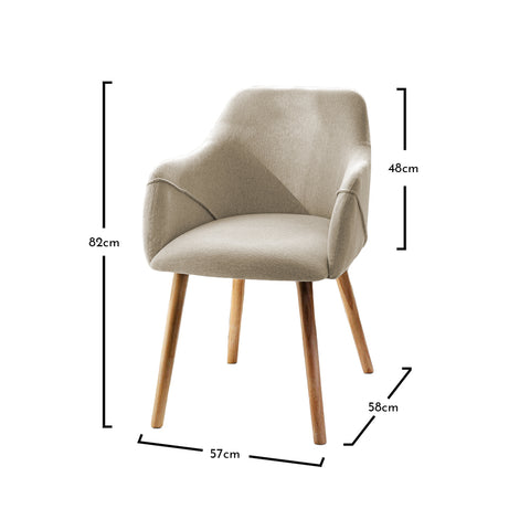Sillones Freya - juego de 2 - color avena y roble - Laura James