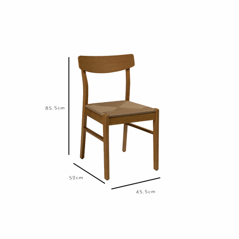 Ensemble de 2 chaises en bois tressé - Chêne clair - Laura James