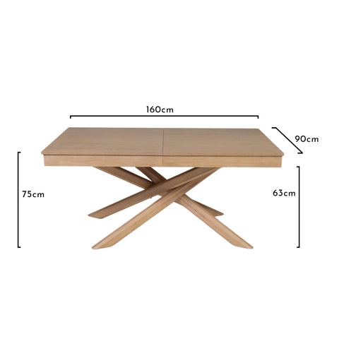 Mesa de comedor extensible Amelia Whitewash