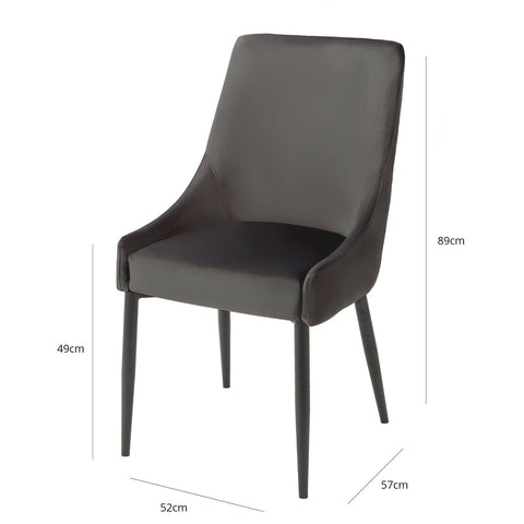Sedia Maeve Grey con gambe nere